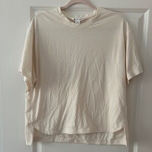 Athleta Light Beige Short Sleeve Tee